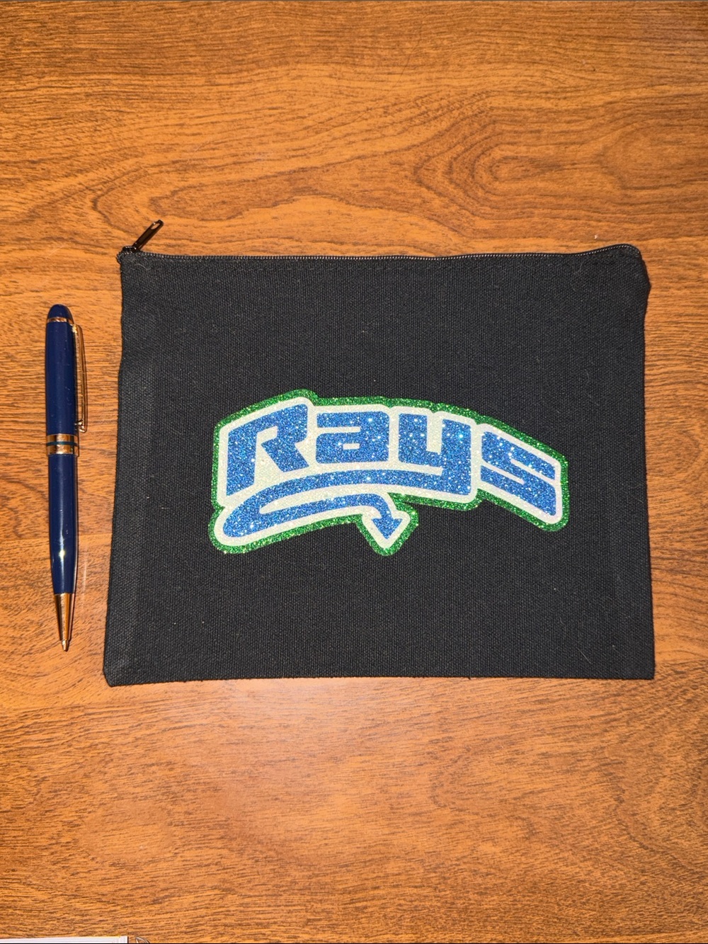 Stingrays Black Zip Pouch